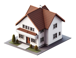 Ilustración 3D de vivienda residencial; climatización y aire acondicionado para hogar en San Luis Potosí.